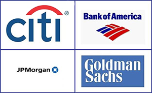 Logos of Wall Street Banks