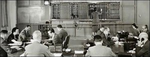 New York Federal Reserve Bank Trading Floor Before Computer Screens