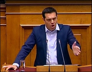 Alexis Tsipras, Prime Minister of Greece, Asks Parliament for Referendum on July 5, 2015