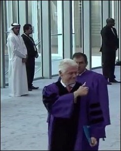 Bill Clinton Gives the Thumbs Up at the NYU Abu Dhabi Commencement on May 25, 2014