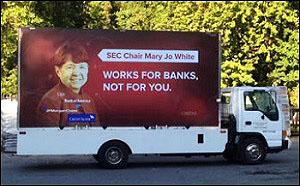 CREDO Action Billboard Truck to Dump Mary Jo White at SEC