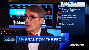James Grant Discussing Fed Rate Hike on CNBC, December 16, 2015