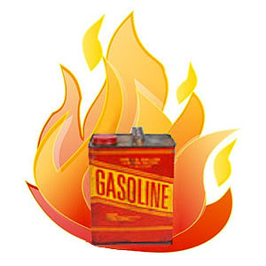 Gasoline Can With Fire