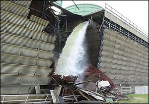 A Cooling Tower Collapses in 2007 at the Vermont Yankee Nuclear Power Plant in Vernon, Vermont. In 2010, Radioactive Tritium Is Found in the Soil Around the Plant.