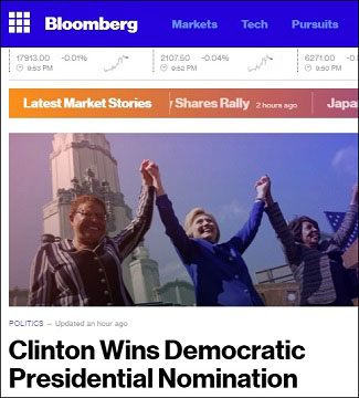 Bloomberg News Goes Bonkers With Headline Claiming Hillary Clinton Has Won the Presidential Nomination