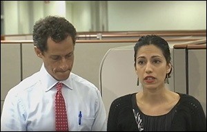 Disgraced Former Congressman Anthony Weiner and His Wife, Long Time Hillary Clinton Aide, Huma Abedin
