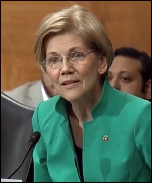 Senator Elizabeth Warren Grills Treasury Secretary Stephen Mnuchin on His Flip Flop on Reinstating the Glass-Steagall Act