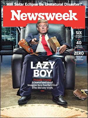 Newsweek Cover -- Lazy Boy Donald Trump