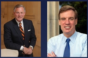 Richard Burr (left), Chair of the Senate Intelligence Committee; Mark Warner (right), Vice Chair