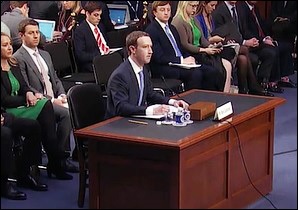 Facebook CEO Mark Zuckerberg Testifies Before Congress on April 10, 2018 on His Company's Technology Failings