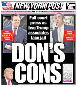 New York Post Front Cover, August 22, 2018