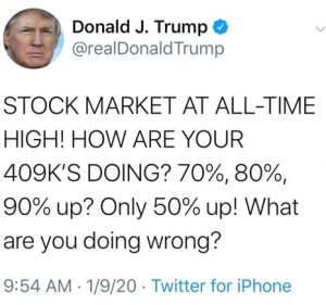 409K Tweet from Donald Trump