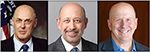 (Left to right) Three Most Recent CEOs of Goldman Sachs: Henry (Hank) Paulson; Lloyd Blankfein; David Solomon, Current CEO.