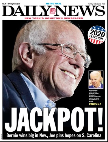 nytimes front page photo obama bernie