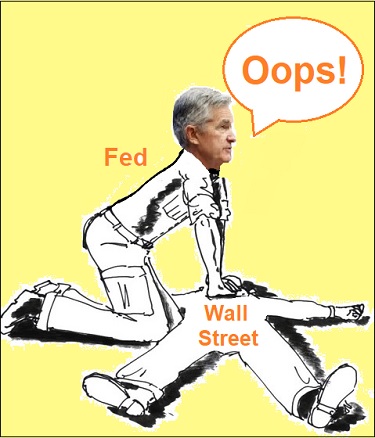 Jerome Powell & Wall Street Cartoon