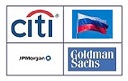 Wall Street Bank Logos with Russian Flag
