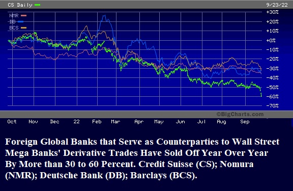 Foreign Global Banks Year Over Year Losses in Market Value