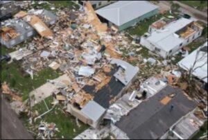 Damage from Hurricane Milton Related Tornado at Spanish Lakes Modular Home Community Near Fort Pierce, FL, October 9, 2024