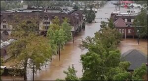 Flooding from Hurricane Helene in Ashville, NC, Friday, September 28, 2024