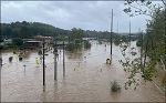 Flooding in Asheville, North Carolina from Hurricane Helene