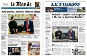 Le Monde and Le Figaro Front Pages, March 1, 2025